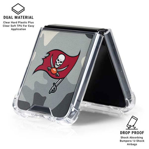 NFL Tampa Bay Buccaneers Camo Galaxy Z Flip6 Clear Case